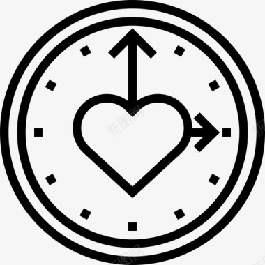 钟表婚礼元素直线型图标图标