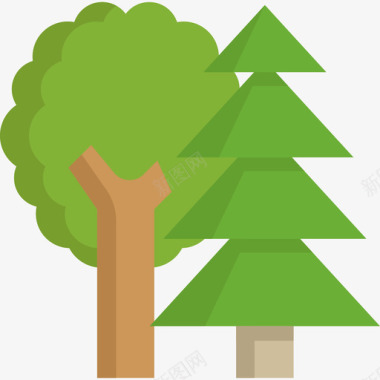 树在森林里3平坦图标图标