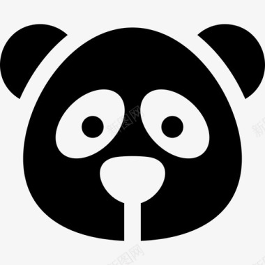 熊猫动物24填充图标图标