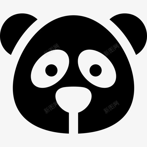 熊猫动物24填充图标svg_新图网 https://ixintu.com 动物24 填充 熊猫