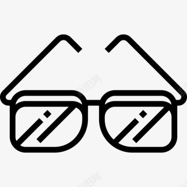 眼镜时髦款式9直线型图标图标
