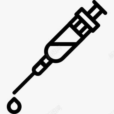 注射器科学8线性图标图标