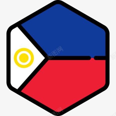 菲律宾国旗系列5六边形图标图标