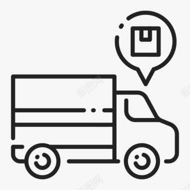 卡车物流货物交货图标图标