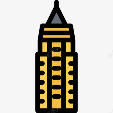 帝国大厦城市11颜色图标图标