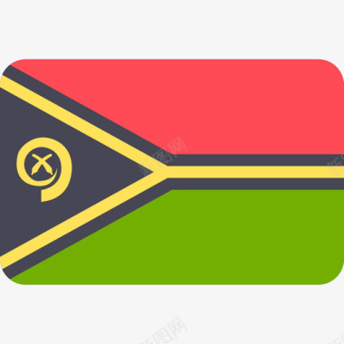 瓦努阿图国际国旗6圆形矩形图标图标