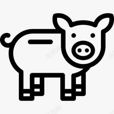 猪动物15直系图标图标
