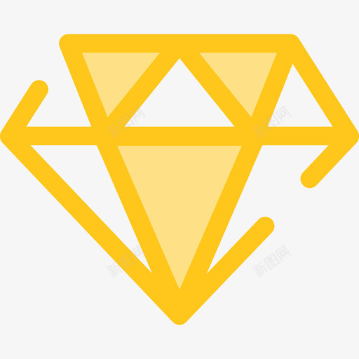 钻石形状10黄色图标svg_新图网 https://ixintu.com 形状10 钻石 黄色
