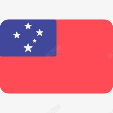 萨摩亚国际国旗6圆形矩形图标图标