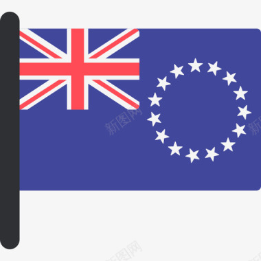 库克群岛国际国旗5桅杆图标图标