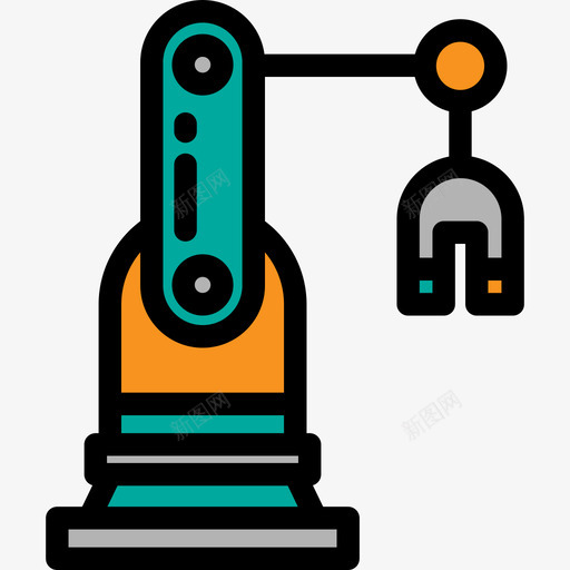 工业机器人工厂机械6线颜色图标svg_新图网 https://ixintu.com 工业机器人 工厂机械6 线颜色