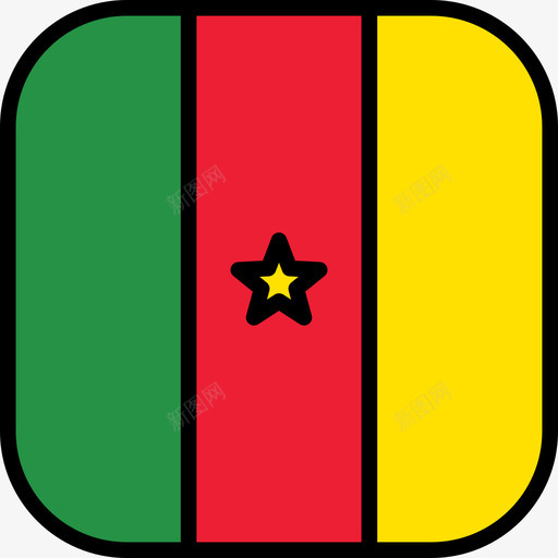 喀麦隆旗帜系列6圆形方形图标svg_新图网 https://ixintu.com 喀麦隆 圆形方形 旗帜系列6
