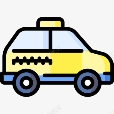 出租车城市17线形颜色图标图标