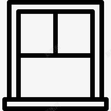 窗户家用电器和家具直线型图标图标