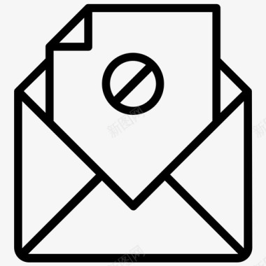 电子邮件垃圾邮件阻止的电子邮件信封图标图标