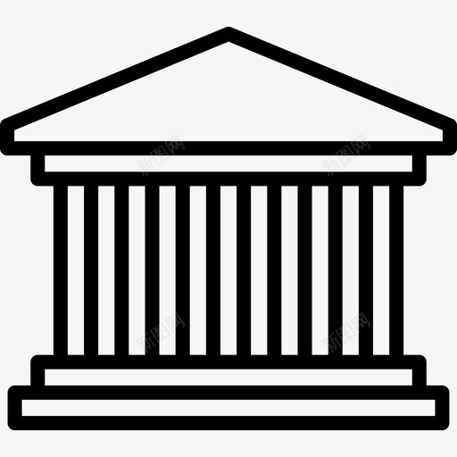 银行财务10直线图标svg_新图网 https://ixintu.com 直线 财务10 银行