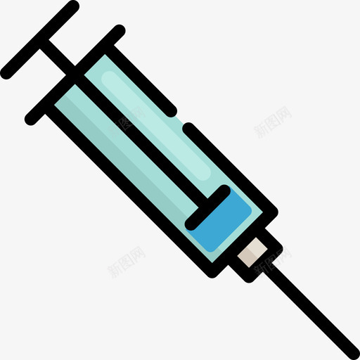 注射器医用21线性颜色图标svg_新图网 https://ixintu.com 医用21 注射器 线性颜色