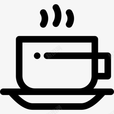 咖啡杯22号咖啡厅直线型图标图标