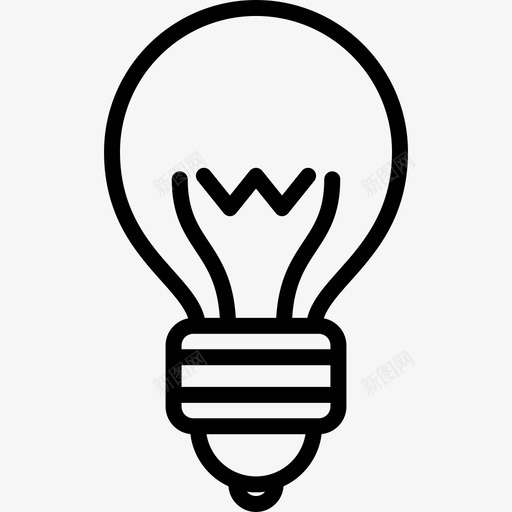 灯泡商业元素6线性图标svg_新图网 https://ixintu.com 商业元素6 灯泡 线性