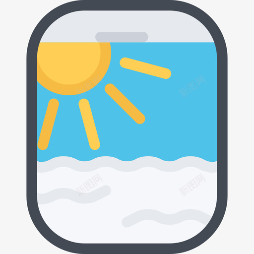 舷窗海滩和露营3公寓图标svg_新图网 https://ixintu.com 公寓 海滩和露营3 舷窗