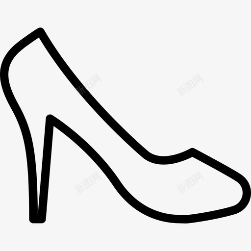 高跟鞋女鞋3直线型图标svg_新图网 https://ixintu.com 女鞋3 直线型 高跟鞋
