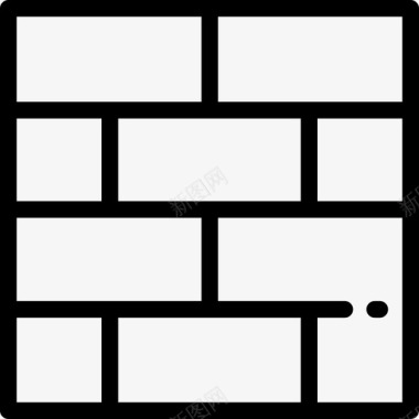 砖墙建筑施工2线性图标图标