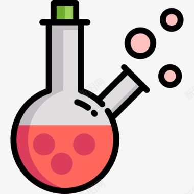烧瓶化学7线性颜色图标图标