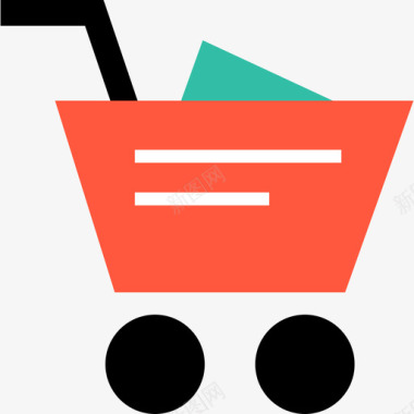 购物车购物电子商务3扁平图标图标