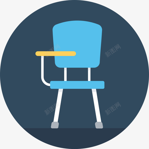桌椅现代教育圆形图标svg_新图网 https://ixintu.com 圆形 桌椅 现代教育