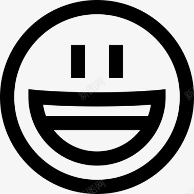 快乐表情符号6线性图标图标