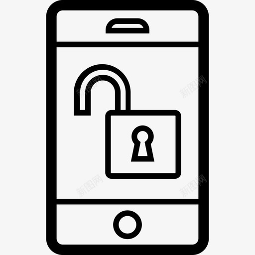智能手机解锁打开安全图标svg_新图网 https://ixintu.com 不安全 安全 打开 智能手机解锁 锁定粗体