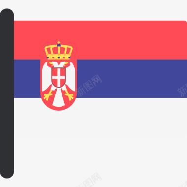 塞尔维亚国际国旗5桅杆图标图标