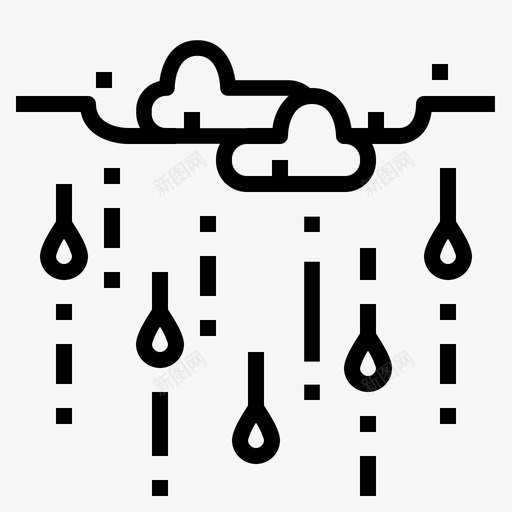 雨云风暴图标svg_新图网 https://ixintu.com 云 天气 自然 雨 风暴