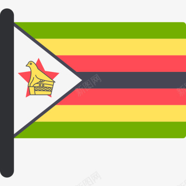 津巴布韦国际国旗5桅杆图标图标