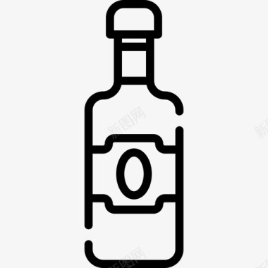 威士忌酒吧和酒吧直系图标图标