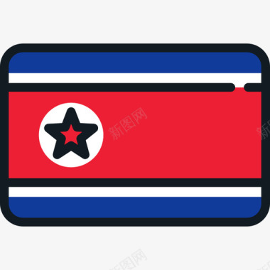 朝鲜国旗收藏4圆形矩形图标图标