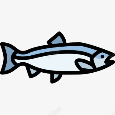鲑鱼动物25线形颜色图标图标