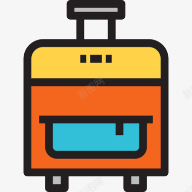 手提箱夏季2线性颜色图标图标