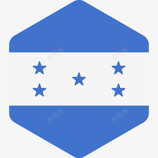洪都拉斯国际旗帜2六边形图标svg_新图网 https://ixintu.com 六边形 国际旗帜2 洪都拉斯