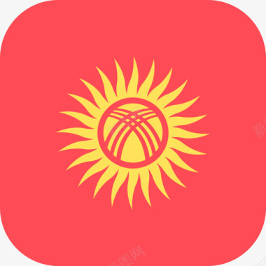 吉尔吉斯斯坦国际国旗3圆形方形图标图标