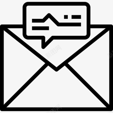 电子邮件和信件通信消息图标图标