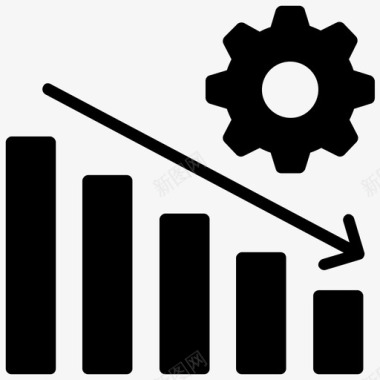 降低生产率业务损失数据分析图标图标