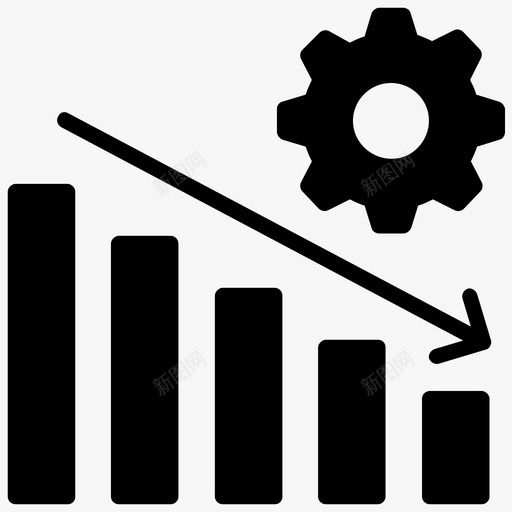 降低生产率业务损失数据分析图标svg_新图网 https://ixintu.com 业务损失 数据分析 数据管理 数据组织字形图标 管理报告 降低生产率