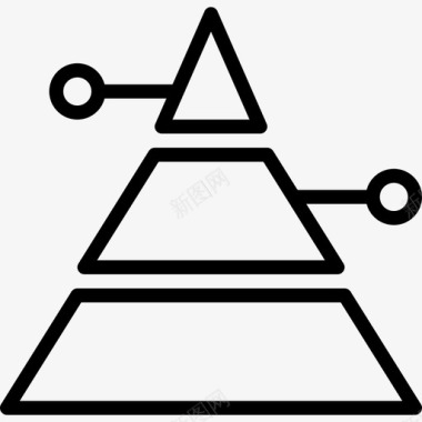 金字塔营销6线性图标图标