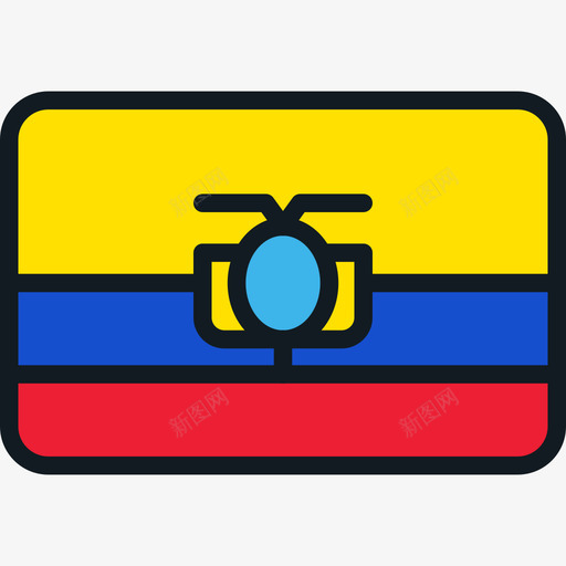 厄瓜多尔国旗系列4圆角矩形图标svg_新图网 https://ixintu.com 厄瓜多尔 国旗系列4 圆角矩形
