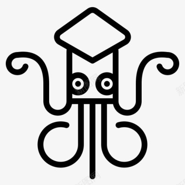 鱿鱼动物图标图标