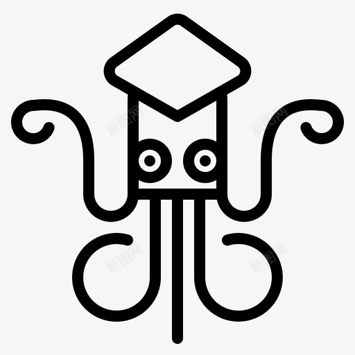 鱿鱼动物图标svg_新图网 https://ixintu.com 动物 鱿鱼