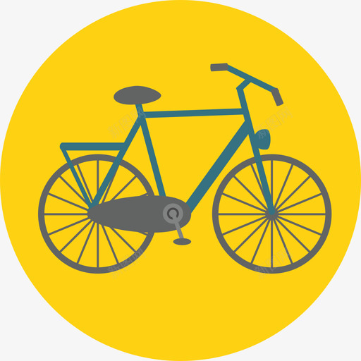 自行车旅行和交通工具圆形平面图标svg_新图网 https://ixintu.com 圆形平面 旅行和交通工具 自行车