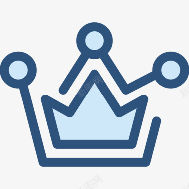 皇冠形状7蓝色图标图标