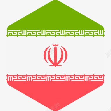 伊朗国际旗帜2六边形图标图标
